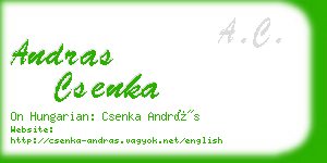 andras csenka business card